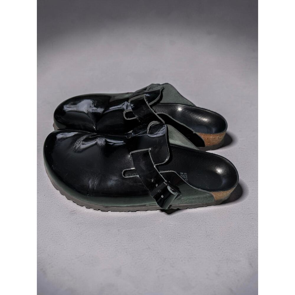 Birkenstock Boston Black Patent Leather Clogs Womens EU 38 US 7-7.5 - Picture 3 of 5
